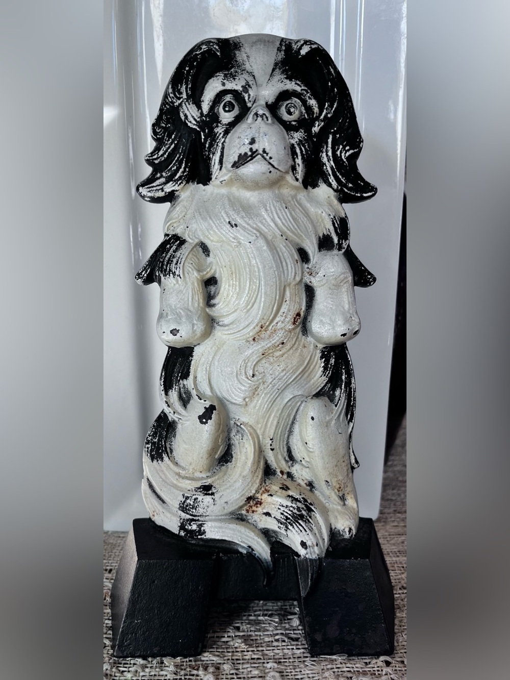 Antique Pekingese C.J.O. Judd Cast Iron Doorstop Art Sculpture